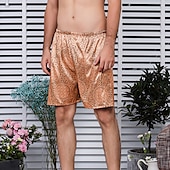 economico Dormire in basso-Per uomo Pigiami Boxer di seta Pantaloncini del pigiama 1 pc Colore puro Lusso Morbido Interni Spiaggia Seta sintetica Poliestere Traspirante Pantaloncini Retrò Di base Primavera Estate Argento Nero