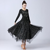 cheap Practice Wear-Ballroom Dance Dress Sequins Women's Performance Daily Wear Long Sleeve Natural Polystyrene Milk Fiber