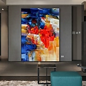 cheap Abstract Paintings-Oil Painting 100% Handmade Hand Painted Wall Art On Canvas Modern Abstract Brilliant Colors Home Decoration Decor Rolled Canvas No Frame Unstretched