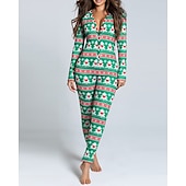 cheap Sleepwear-Women&#039;s  Onesie Heart Leopard Casual Comfort Soft Home Bed  Breathable V Wire Long Sleeve Fall Winter Home Outfits