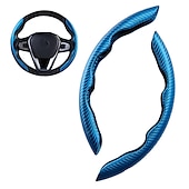 economico Copristerzo per auto-coprivolanti coprivolante modello in fibra di carbonio per donna&amp;amp;uomo, accessorio per auto sicuro e antiscivolo blu / rosa cipria / nero per universale tutti gli anni