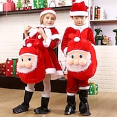 billiga Barnkostymer-Tomtekostymer jultomten Cosplay-kostym Kläder Julklänning Santa kläder Pojkar Jul Särskild Barn Jul Karnival Maskerad Jul Topp Byxor Skärp Hatt
