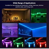 economico Controllo WiFi e musica-luci di striscia led controllo app bluetooth 20m 66ft 600leds / 15m 49ft450leds rgb cambia colore smd5050 sincronizzazione musicale flessibile per la casa cucina decorazione tv