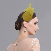 baratos Chapéus e Fascinators-Fascinators Flores Chapéus Tulle Pluma Chapéu Pillbox Casamento Ocasião Especial Festa  Noite Chá Corrida de Cavalos Com Floral Acessórios de Cabeça vestido para impressionar Dia de Corrida Vestido