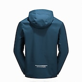baratos casacos ativos masculinos-Casaco impermeável masculino impermeável para exterior capa de chuva leve com zíper embalável para caminhadas com capuz para corrida impermeável azul