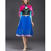 billige Voksenkostymer-Anna Kjoler Drakter Maskerade Jul søt stil Fest Film-Cosplay for Dame Voksne Jul Karneval Maskerade