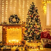 ieftine Conectat Electric-led zână șir lumini 50m-500 30m-300 20m-200 10m-100led-uri sârmă de cupru lumini cu telecomandă lumini de Crăciun lumini stelate reglabile pentru petrecere nuntă dormitor brad de Crăciun priză