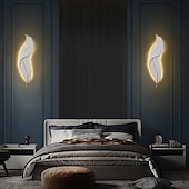 economico Luci da parete-lightinthebox 1 luce 65 cm applique da parete a led design a forma di piuma applique da parete moderna in stile lusso camera da letto sala da pranzo applique da parete in resina 110-120 v 220-240 v