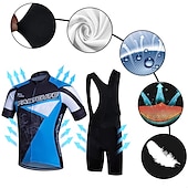 preiswerte Herrenbekleidungs-Sets-21Grams Herren Radtrikot mit Radhose kurz Trägern fahrradbekleidung set Kurzarm MTB Mountain Rennrad Weiß Grün Gelb Modisch Übergröße Fahhrad Sportkleidung 3D-Pad Atmungsaktiv Rasche Trocknung Tasche