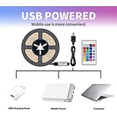 cheap Remote Control-USB LED Strip Light with Remote Control RGB Flexible Strip Light Multicolor for Desk Decor Screen TV Background Lighting