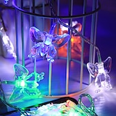 cheap USB String Lights-LED Butterfly Fairy String Lights 1.5M-10LEDs 3M-20LEDs 6M-40LEDs Battery or USB Powered Christmas Lights Wedding Party Garden Home Holiday Decoration