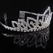 cheap Tiaras &amp; Crown-Crown Tiaras Alloy Wedding Special Occasion Valentine&#039;s Day Valentine Sweet With Acrylic Diamond Crystal / Rhinestone Headpiece Headwear