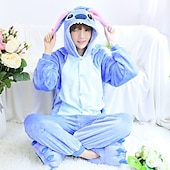 cheap Kigurumi Pajamas-Adults&#039; Animal Cosplay Costume Party Costume Costume Cartoon Blue Monster Onesie Pajamas Kigurumi Pajamas Charm Chic &amp; Modern Funny Costume For Couple&#039;s Women Men Carnival Cartoon