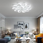 abordables Plafonniers à intensité variable-bulle acrylique moderne dimmable plafonnier led encastré queue de paon led plafonnier avec télécommande pour salon chambre salle à manger ac 110v 220v fleur conception