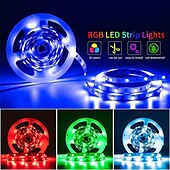 ieftine Telecomandă-98.4ft 30m smd5050 LED bandă rgb schimbarea culorii pentru living decor petrecere dormitor bucătărie bricolaj decorare acasă 8 moduri de iluminare suport adeziv
