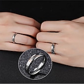 preiswerte Herrenschmuck &amp; Halsketten &amp; Ringe-Herren Damen 2St Manschettenknöpfe Eheringe Bandring Verlobungsring Hochzeit Party zweifarbig damas Einfach Silber