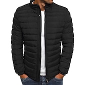 billiga Herrdunjackor och -parkas-varm bubbeljacka för män quiltad vadderad jacka med dragkedja ytterkläder utomhus vinterbomberjacka dragkedja kappa fritidskläder vindtät lättviktsjacka sport trenchcoat fiske klättring löpning