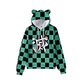 cheap Cartoon &amp; Movie Character Graphic-Kamado Nezuko Hoodie Anime Cartoon Anime 3D 3D Cat Ear Harajuku For Boys Girls&#039; Kid&#039;s Back To School 3D Print