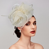 olcso Fascinatorok és kalapok-tollak / háló lenyűgözőek kentucky derby sapka/ fejfedő tollal / sapka / virág 1 db esküvő / valentin nap / valentin fejdísz
