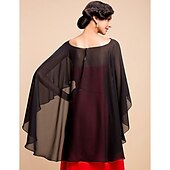 billige bryllup gjesteomslag-ermeløse capeletter chiffon bryllup / festkveld / fest / kveldssjal &amp;amp; wrap / bryllup gjesteomslag med drapering / solid kjole for å imponere 2025