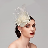 זול פאסינאטורים-פאסצינאטורים כובעים תכשיט ראש נוצות Netz כובע אף פנים חתונה מירוץ סוסים ביום נשים גביע מלבורן קוקטייל עם כובע נוצה תכשיט ראש מסלול להתלבש להרשים שמלת יום מירוץ