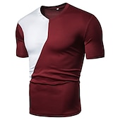 economico magliette di base-Per uomo Maglietta Manica Corta Girocollo Estate Blocco di colori Moda Classico Confortevole Streetwear Casuale Sportivo Nero Bianco Rosso Maglietta Top per Uomo