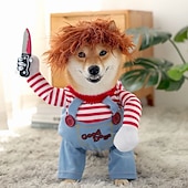 billiga Halloween husdjurskostym-hunddräkt,hund katt hundkläder hundkläder valpkläder hundkläder cosplay 1 kostym bomullsblandning hund katt kostym för halloween