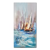 abordables Peintures paysages-Mintura main bateau paysage peintures à l&#039;huile sur toile mur art décoration moderne abstrait image pour la décoration intérieure roulé sans cadre non étiré peinture