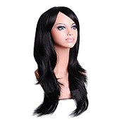 abordables Perruques de fête-Perruque synthétique vagues de corps perruque asymétrique longue blond clair rouge pastèque brun rose vert cheveux synthétiques de 27 pouces perruques Halloween rouge brun pour femmes