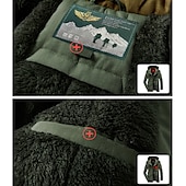 billiga Pufferjackor-herr vandrings fleece jacka vinterjacka tjock varm huva parka militär vindjacka utomhus avtagbar keps trenchcoat ytterkläder jakt skid snowboard camping grottning svart armé grön khaki mörkblå