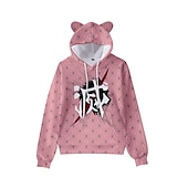 cheap Cartoon &amp; Movie Character Graphic-Kamado Nezuko Hoodie Anime Cartoon Anime 3D 3D Cat Ear Harajuku For Boys Girls&#039; Kid&#039;s Back To School 3D Print