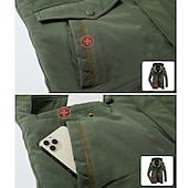 billiga Pufferjackor-herr vandrings fleece jacka vinterjacka tjock varm huva parka militär vindjacka utomhus avtagbar keps trenchcoat ytterkläder jakt skid snowboard camping grottning svart armé grön khaki mörkblå