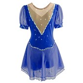 levne Šaty na krasobruslení-Šaty na bruslení Dámské Buz Pateni Šaty Narůžovělá Fialová Bílá / bílá Síťka Spandex Volnočasové sporty Trénink Soutěž Bruslařské oblečení Ručně vyrobeno Krátký rukáv Brusle / Štras