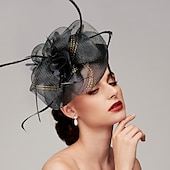 olcso Fascinatorok és kalapok-tollak / háló lenyűgözőek kentucky derby sapka/ fejfedő tollal / sapka / virág 1 db esküvő / valentin nap / valentin fejdísz