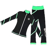 preiswerte Eiskunstlauf Trainingsoutfit-Eiskunstlauf-Jackett und -Hose Damen Mädchen Eislaufen Hosen / Regenhose Shirt Weiß Rosa Blau Glitzer Vlies Spandex Hochelastisch Ausbildung Wettbewerb Eiskunstlaufkleidung warm Kristalle Langarm