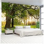 tanie Tapety-Mural tapety naklejki ścienne niestandardowe samoprzylepne zielone drzewo pcv/winyl nadaje się do salonu sypialnia restauracja hotel dekoracje ścienne art home decor