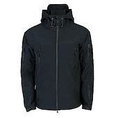abordables Chaquetas y abrigos de hombre-operaciones especiales de los hombres chaqueta táctica militar de caparazón suave abrigo de caza con capucha abrigo de lana con capucha al aire libre térmico cálido impermeable a prueba de viento forrado con vellón ligero gabardina de invierno superior pe