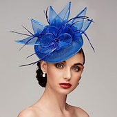economico Fascinator-Fascinatori in Rete di Piume Cappelli Kentucky Copricapo con Cappello di Piume Fiore 1 PC Matrimonio Corsa di Cavalli Giornata Delle Donne Melbourne Cup Copricapo per impressionare Abito da corsa