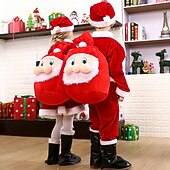 billiga Barnkostymer-Tomtekostymer jultomten Cosplay-kostym Kläder Julklänning Santa kläder Pojkar Jul Särskild Barn Jul Karnival Maskerad Jul Topp Byxor Skärp Hatt