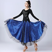 cheap Practice Wear-Ballroom Dance Dress Sequins Women's Performance Daily Wear Long Sleeve Natural Polystyrene Milk Fiber