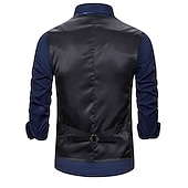 cheap Men&#039;s Vest-Men&#039;s Vest Gilet Wedding Smart Casual Polyester Geometric V Neck Skinny Red Purple Gold Vest