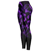 tanie legginsy 3d-Damskie Spodnie do jogi Podnoszenie pośladków Wyszczuplenie brzucha Wysoka talia Trening w siłowni Bieganie Zdatność Legginsy 3/4 Wzór tie-dye Czerwony Fioletowy Jesień Sport Odzież sportowa Wysoka