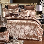 economico Set copripiumino-copripiumino in raso di seta set di biancheria da letto copripiumino con 1 copripiumino o copriletto ， 1 lenzuolo ， 2 federe per matrimoniale / matrimoniale / king (1 federa per doppia / singola)