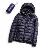 levne Puffer Jackets-dámská bunda s kapucí turistická péřová bunda duckdown zimní outdoor celorozepínací mikina s kapucí zateplená sbalitelná větruodolná ultra lehká (ul) bunda kabát top kemping lyže / snowboard rybaření červená modrá
