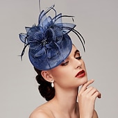 economico Fascinator-Fascinatori in Rete di Piume Cappelli Kentucky Copricapo con Cappello di Piume Fiore 1 PC Matrimonio Corsa di Cavalli Giornata Delle Donne Melbourne Cup Copricapo per impressionare Abito da corsa