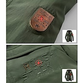 billiga Pufferjackor-herr vandrings fleece jacka vinterjacka tjock varm huva parka militär vindjacka utomhus avtagbar keps trenchcoat ytterkläder jakt skid snowboard camping grottning svart armé grön khaki mörkblå