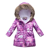 cheap Girl&#039;s Downs &amp; Puffer Jacket-Girls&#039; 3D Kids Puffer Jacket Butterfly Fox Coat Down Coat Puffer Jacket Long Sleeve Fall Winter Active Streetwear Kids 3-10 Years Vacation Street Regular Fit