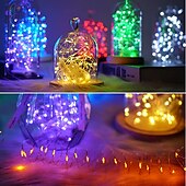 voordelige Batterij String Lights-elegante bruiloft receptie feest 10-packs led-lichtsnoeren 1m 10leds zilveren koperdraad licht voor bruiloft slaapkamer decoratie feest vakantie cadeau