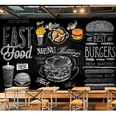 levne Kulinářské a nákupní tapety-fototapeta samolepka na zeď vlastní samolepící jídelní ilustrace burger smažené kuře pvc / vinyl vhodný do obývacího pokoje ložnice restaurace hotel dekorace na zeď umění domácí dekorace