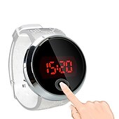 abordables Relojes digitales-Relojes digitales LED para hombres moda relojes con pantalla táctil relojes deportivos para hombres banda de silicona reloj electrónico digital de aleación de silicona